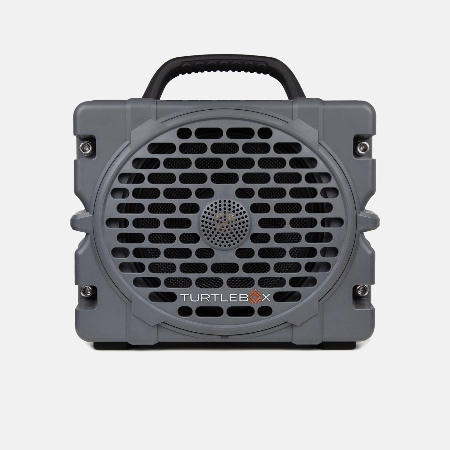 Turtlebox Grande speaker in gray color front view no-gallery