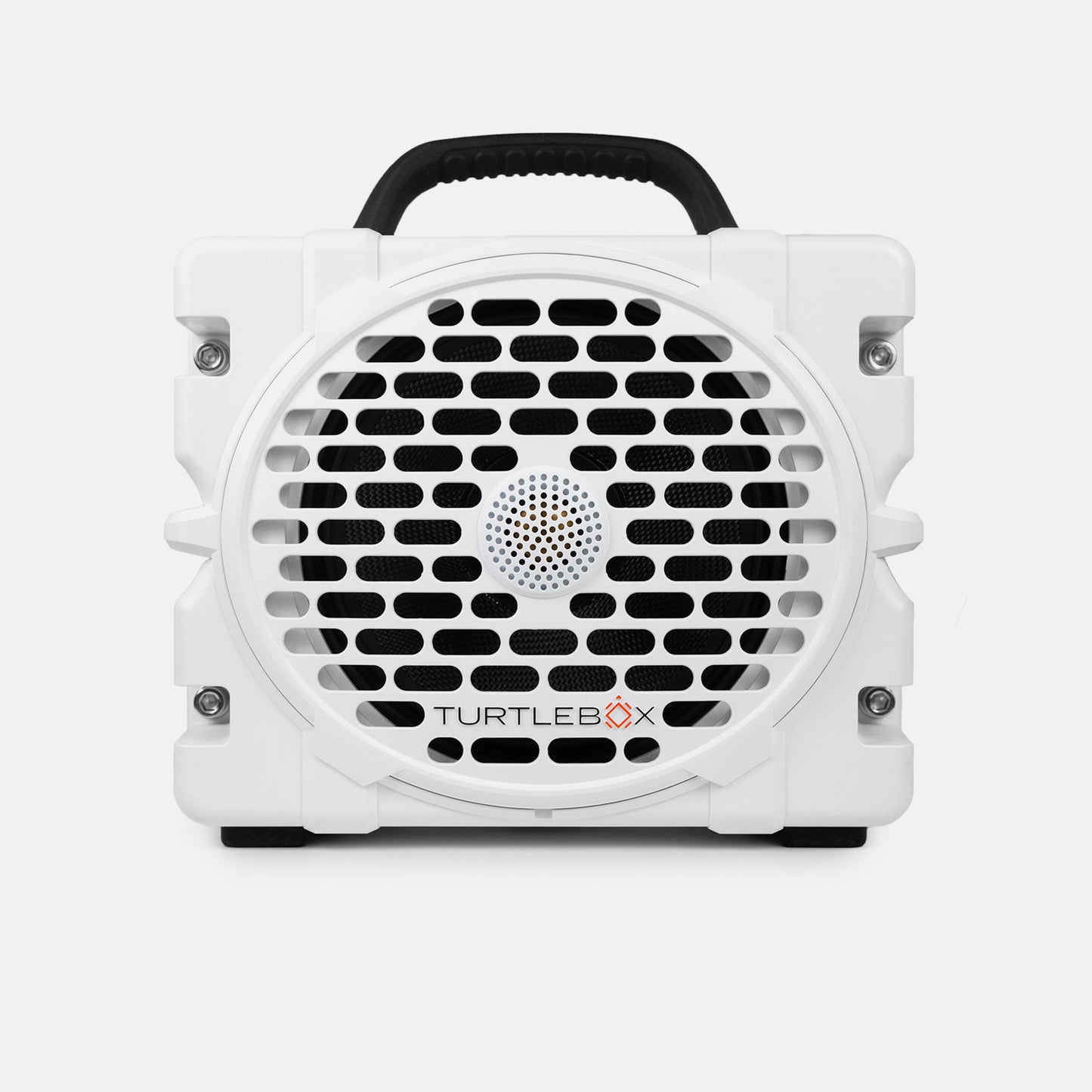Turtlebox Grande speaker in white color front view no-gallery