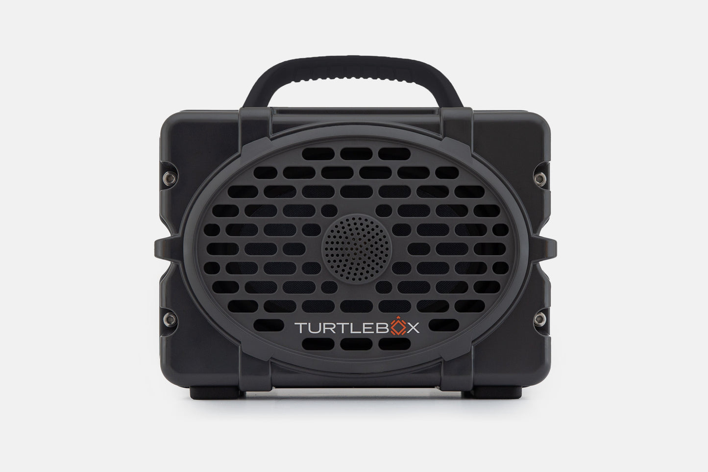Turtlebox Original speaker in gray with black handle no-gallery
