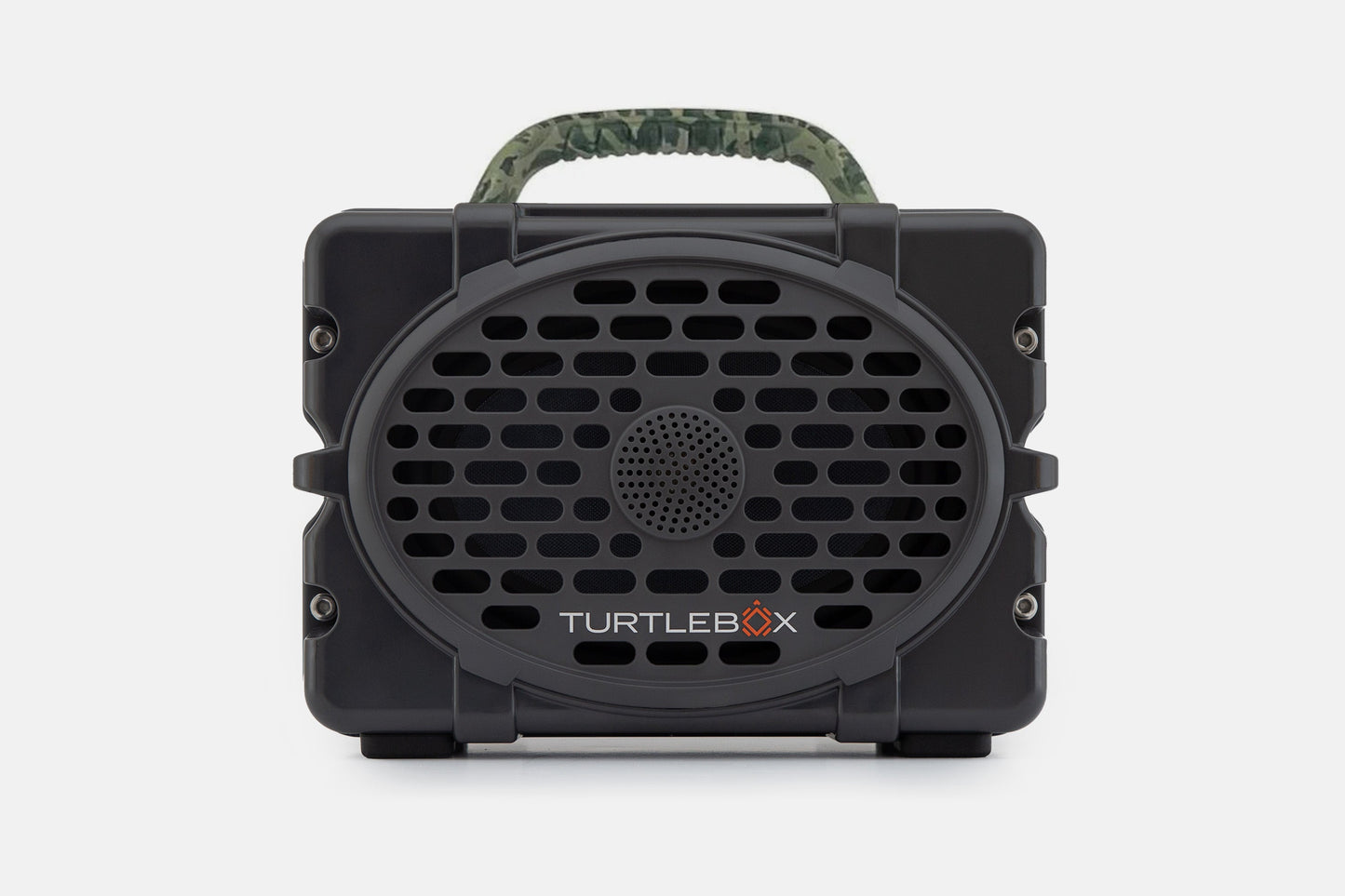 Turtlebox Original speaker in gray with camo handle no-gallery