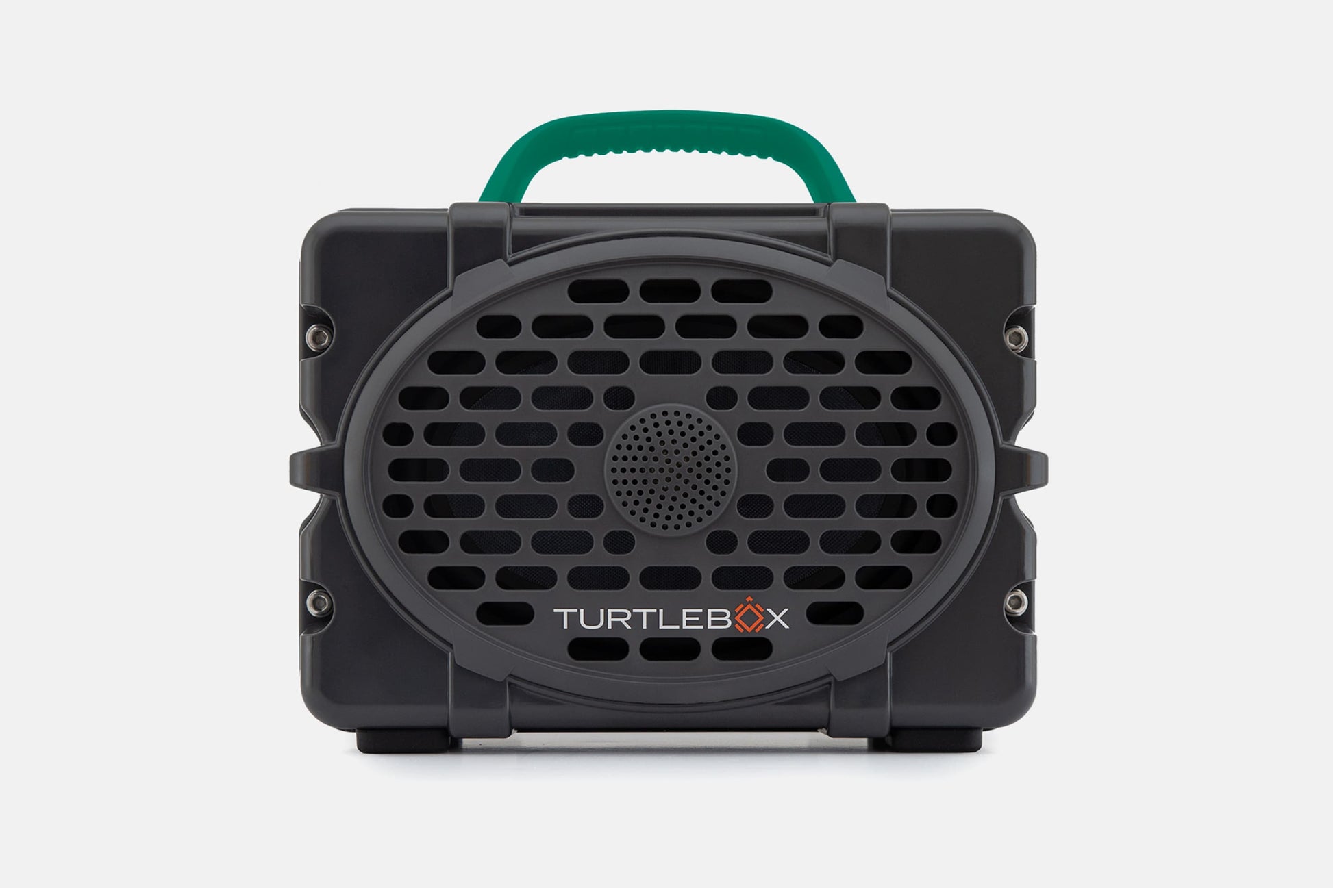 Turtlebox Original speaker in gray with pine handle no-gallery