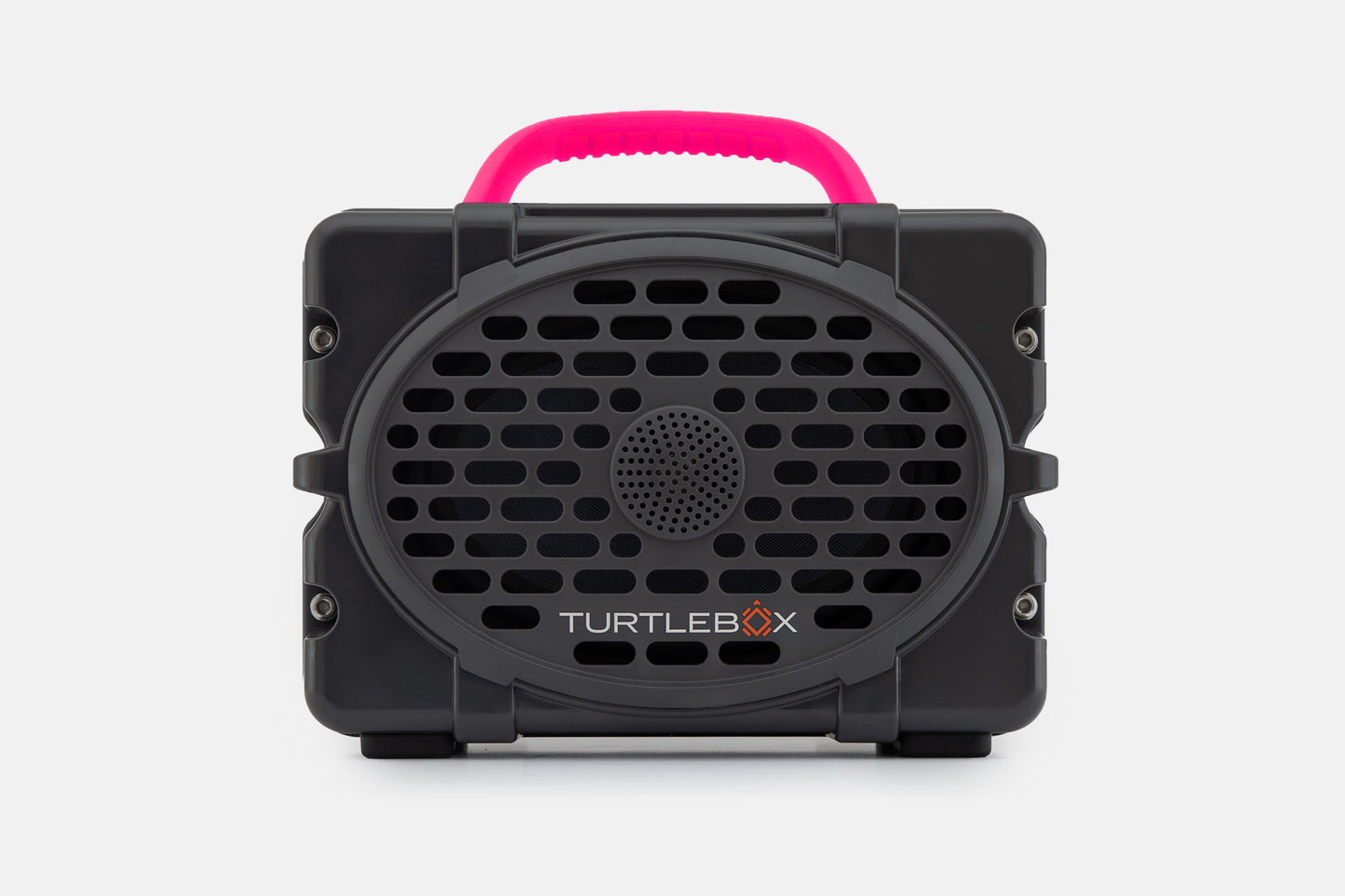 Turtlebox Original speaker in gray with hot pink handle no-gallery