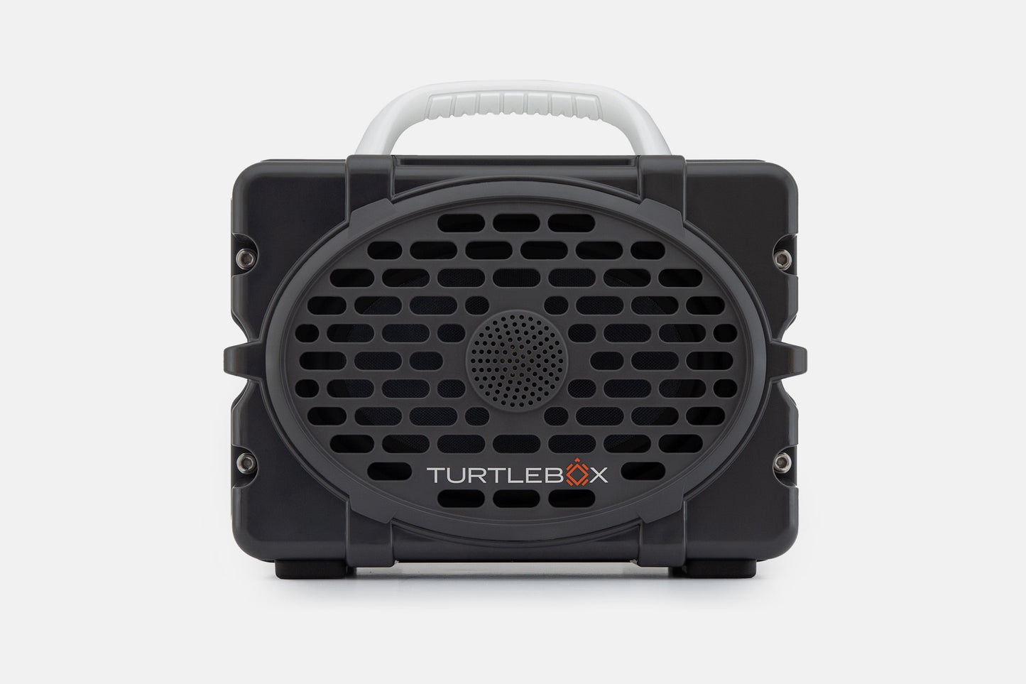 Turtlebox Original speaker in gray with white handle no-gallery