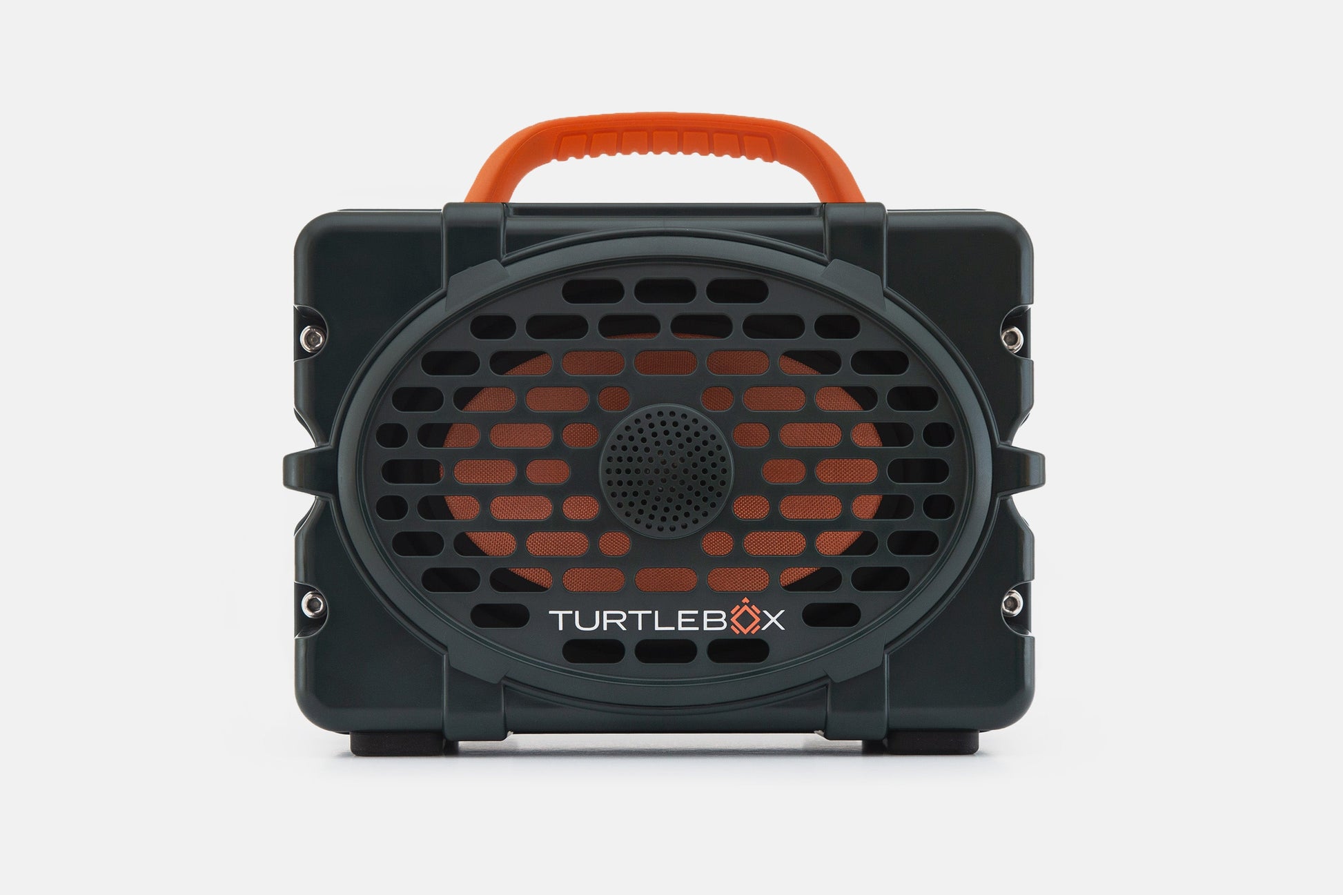 Turtlebox Original speaker in green with blaze orange handle no-gallery