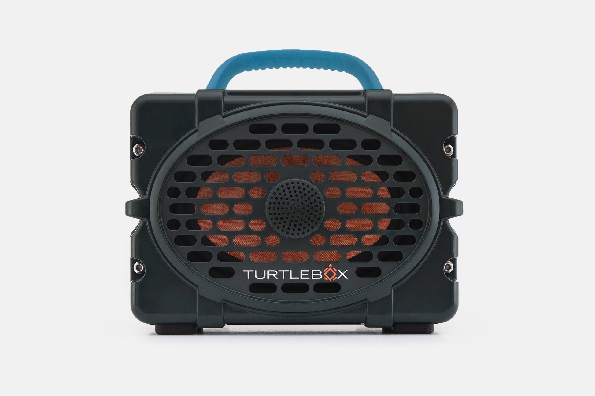 Turtlebox Original speaker in green with blue handle no-gallery