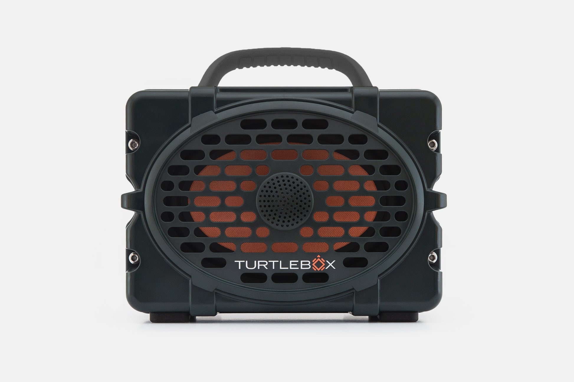 Turtlebox Original speaker in green with gray handle no-gallery
