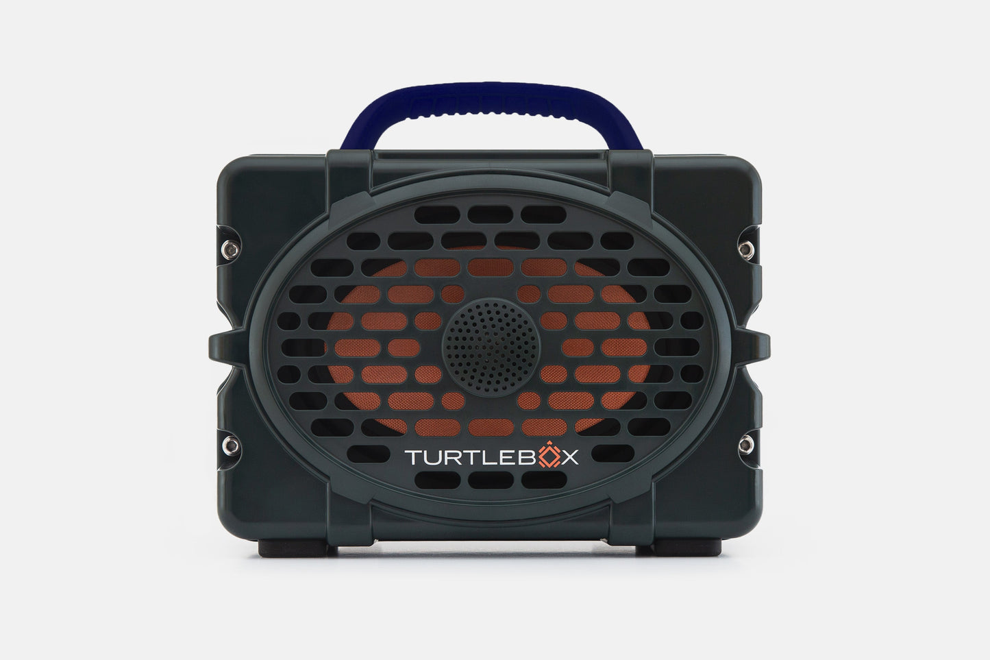 Turtlebox Original speaker in green with navy handle no-gallery