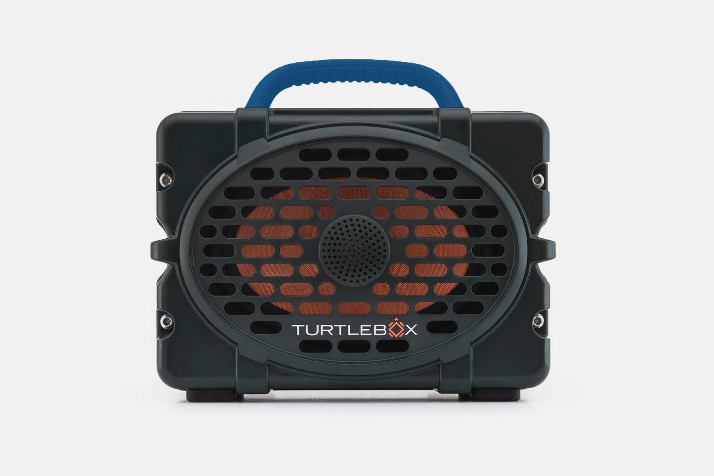 Turtlebox Original speaker in green with royal blue handle no-gallery