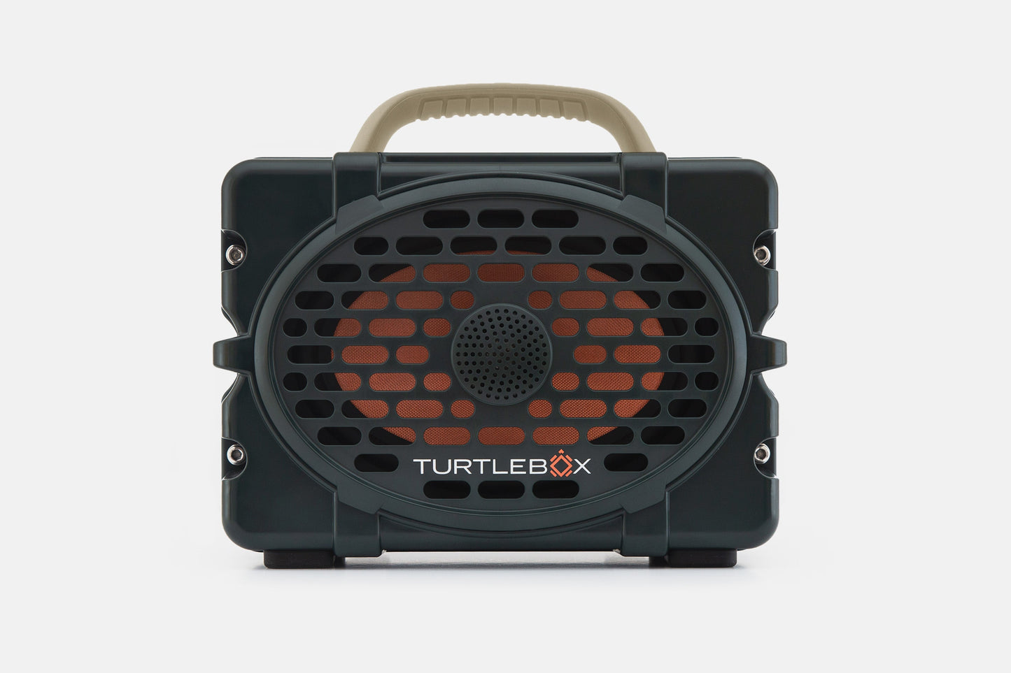 Turtlebox Original speaker in green with tan handle no-gallery