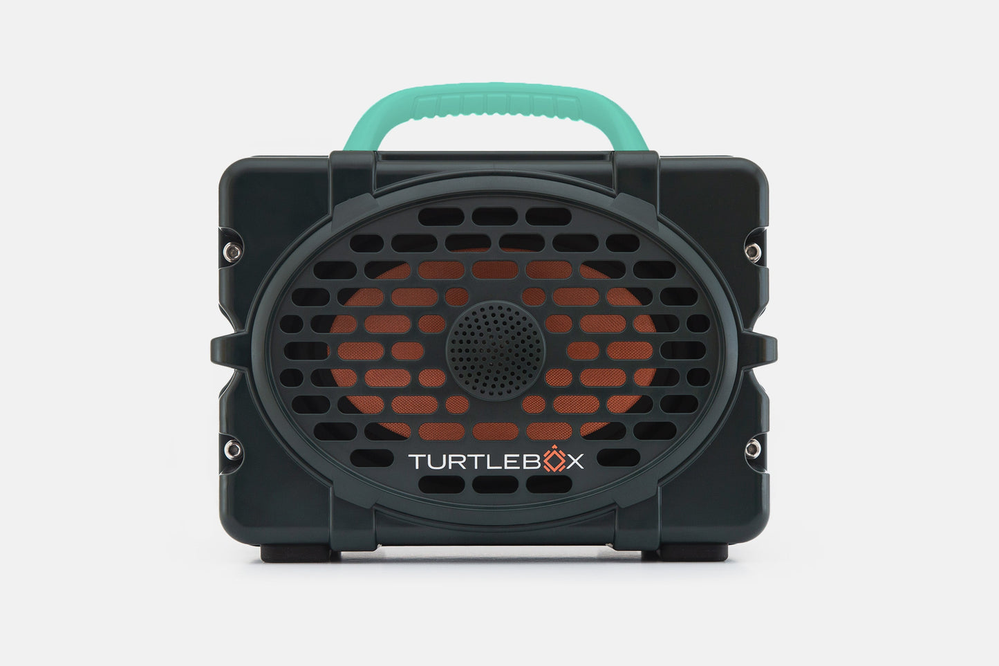 Turtlebox Original speaker in green with teal handle no-gallery