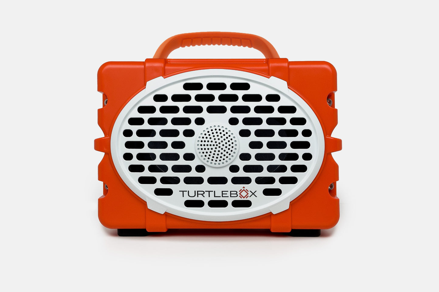 Turtlebox Original speaker in orange with blaze orange handle no-gallery