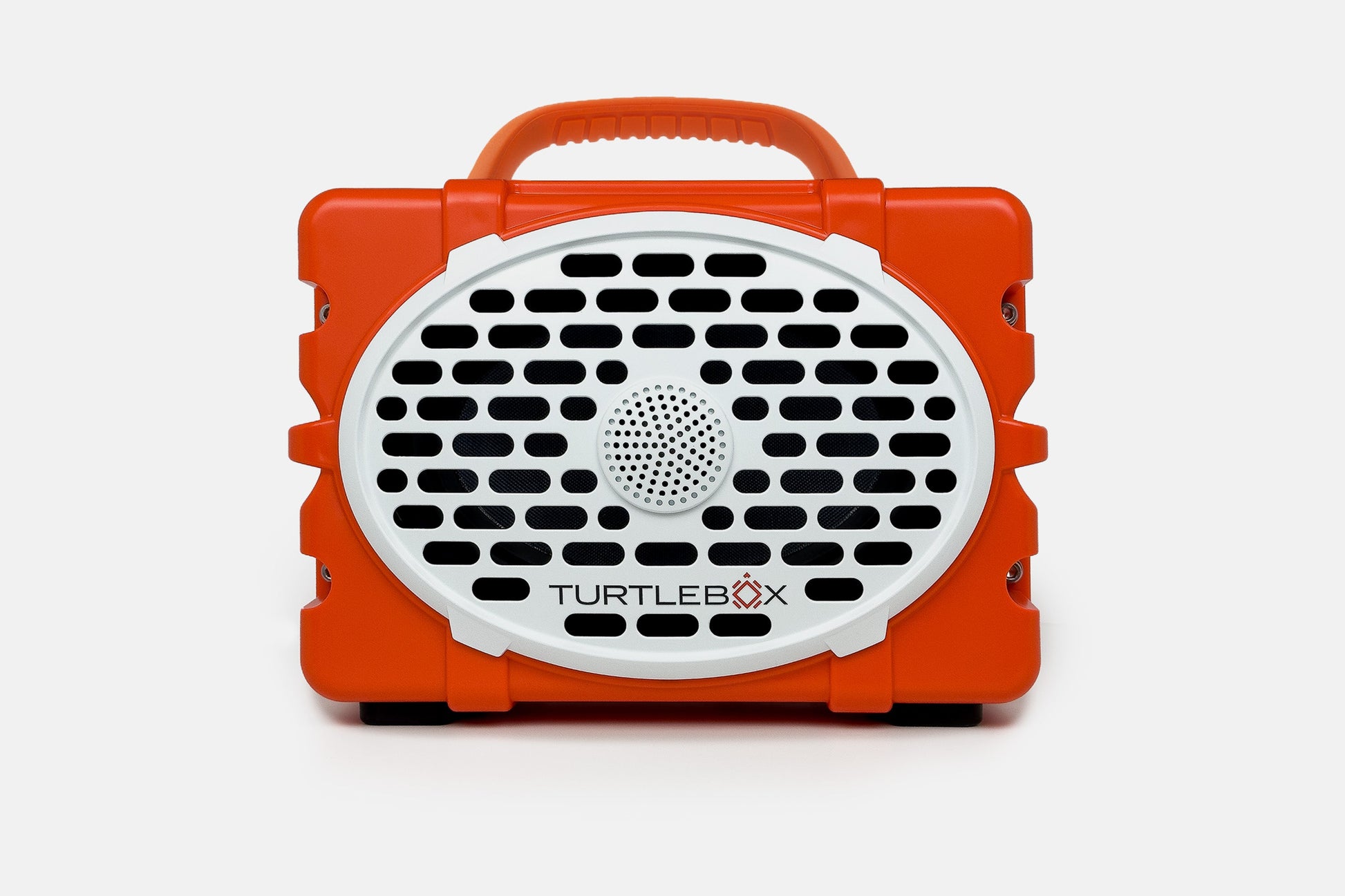 Turtlebox Original speaker in orange with blaze orange handle no-gallery