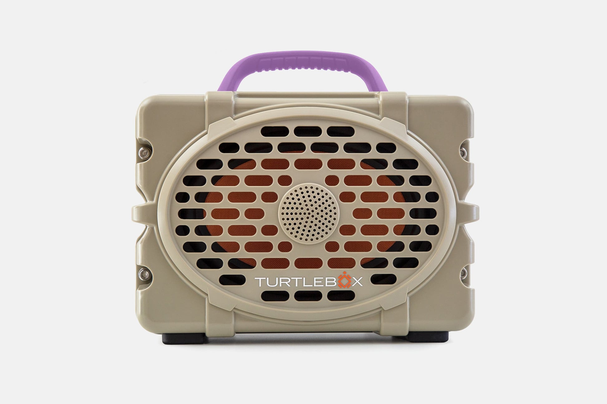 Turtlebox Original speaker in tan with lavender handle no-gallery