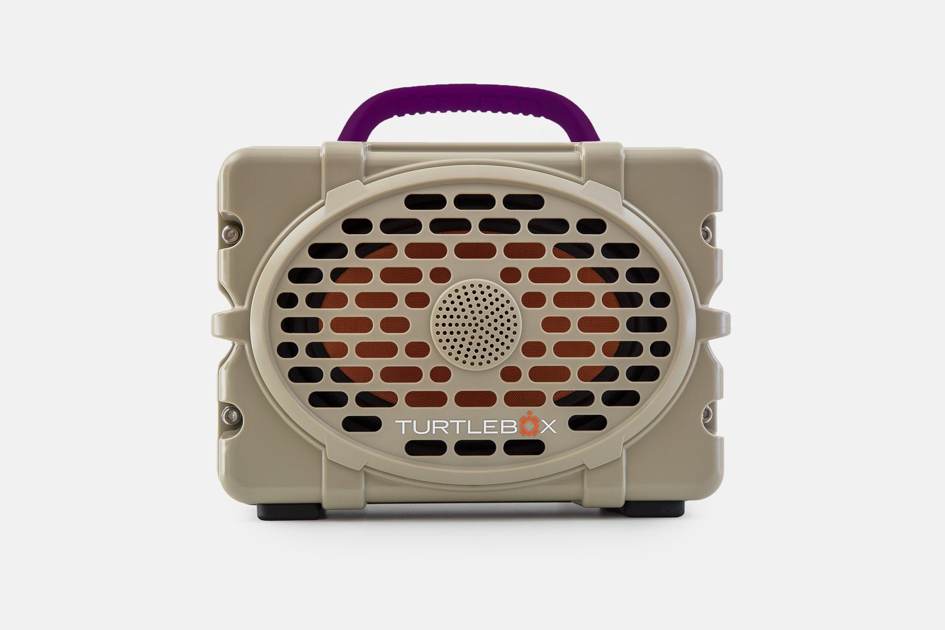 Turtlebox Original speaker in tan with purple handle no-gallery