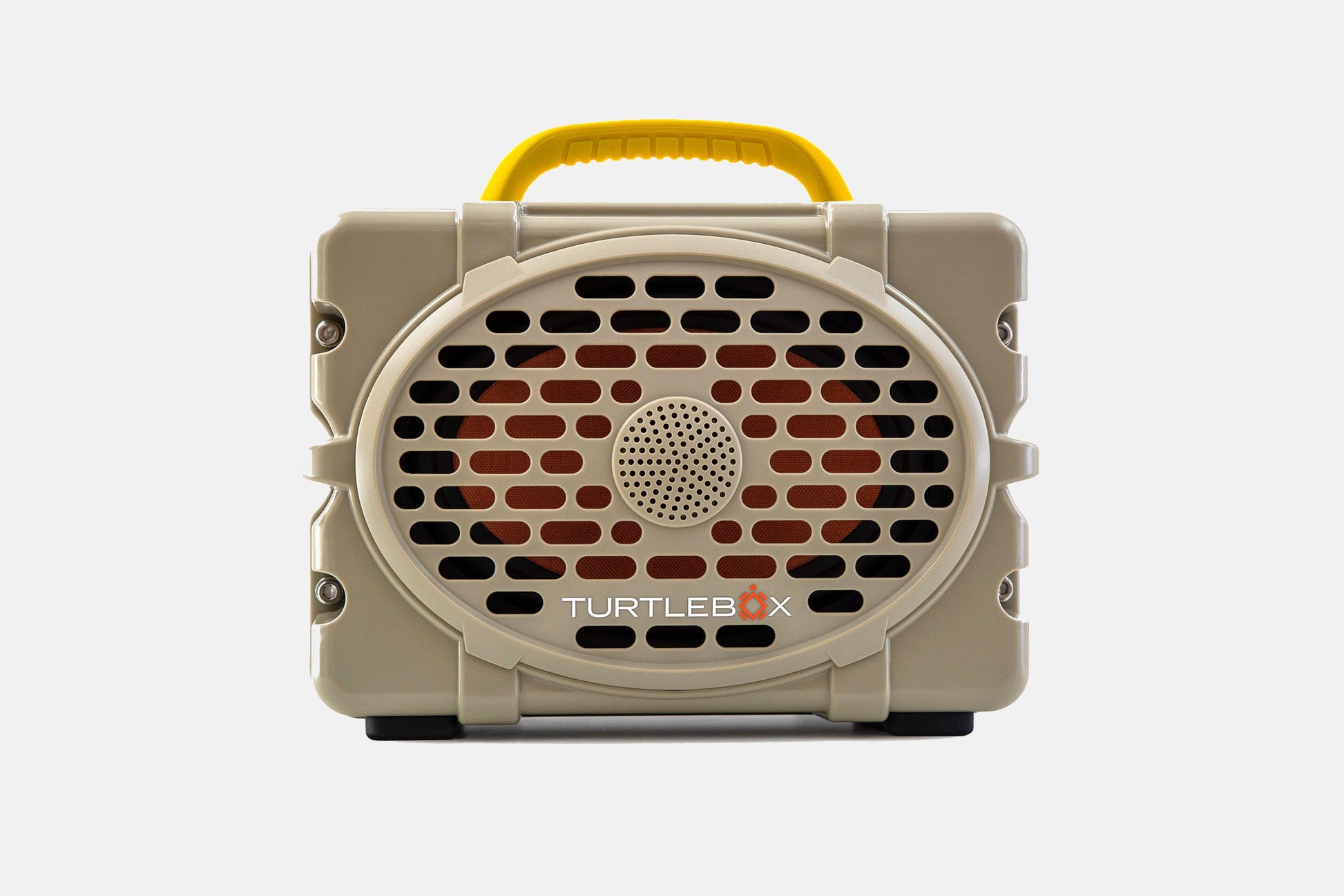 Turtlebox Original speaker in tan with yellow handle no-gallery