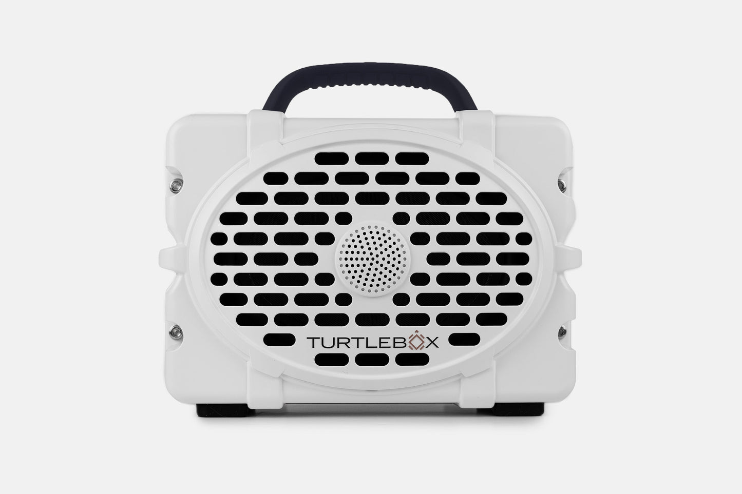 Turtlebox Original speaker in white with black handle no-gallery