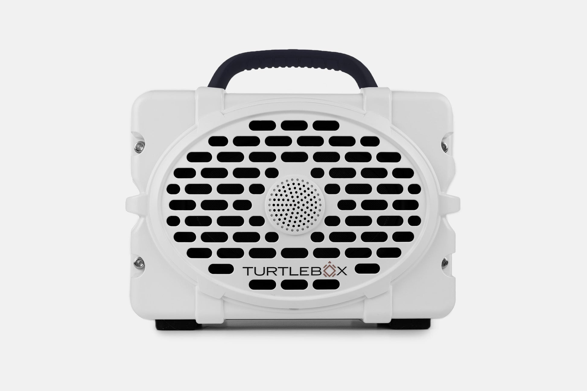 Turtlebox Original speaker in white with black handle no-gallery