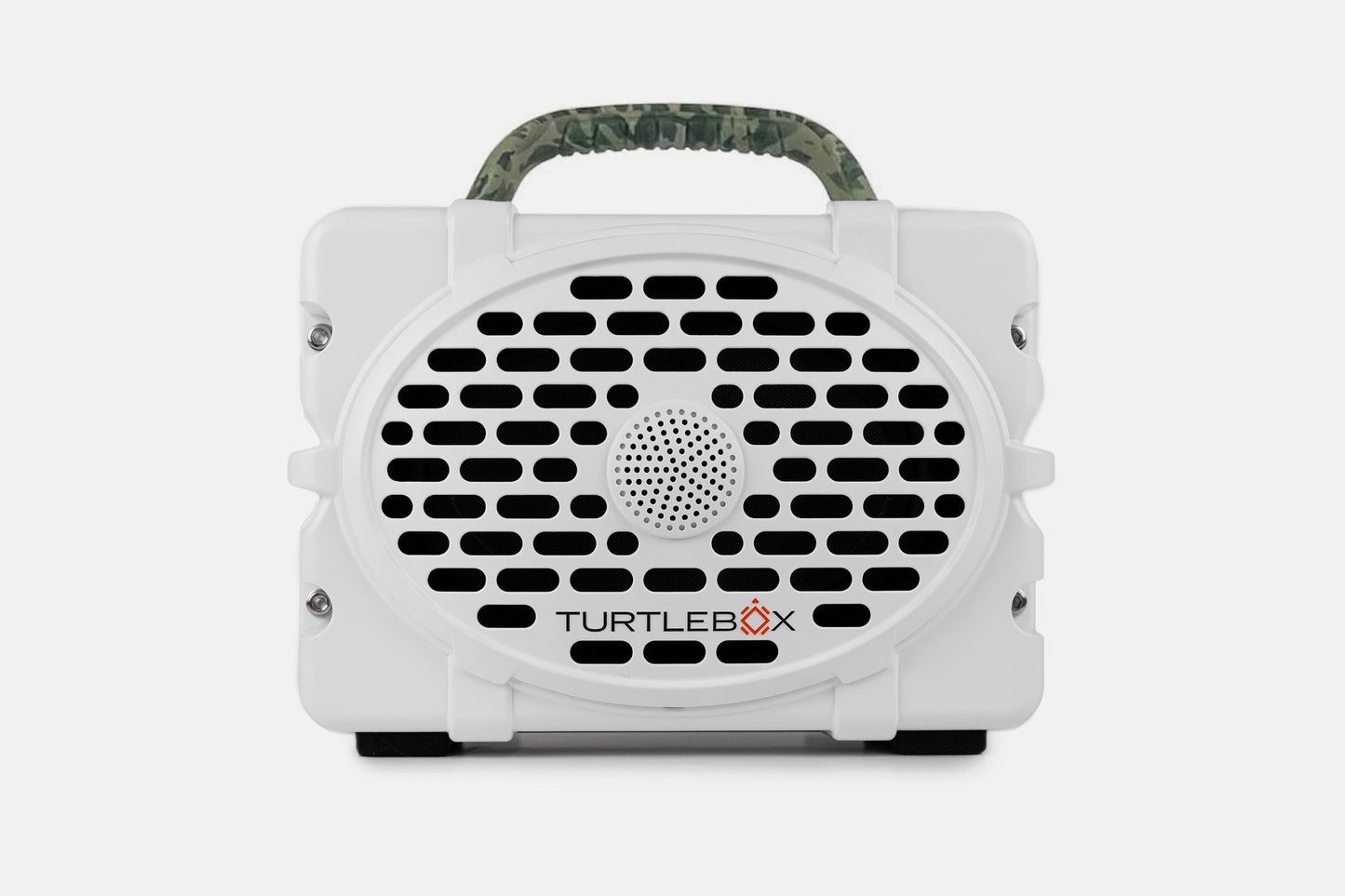 Turtlebox Original speaker in white with camo handle no-gallery