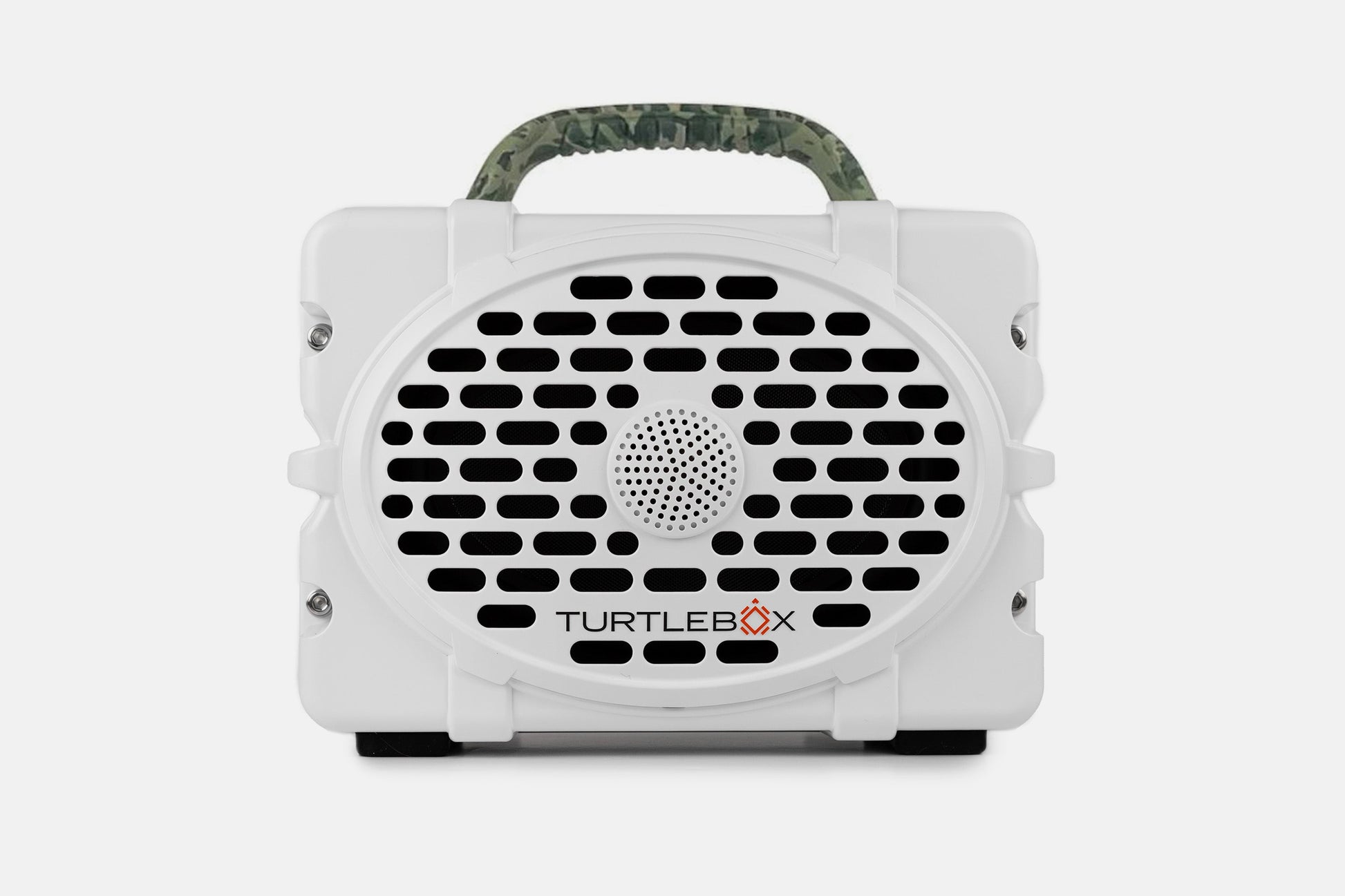 Turtlebox Original speaker in white with camo handle no-gallery