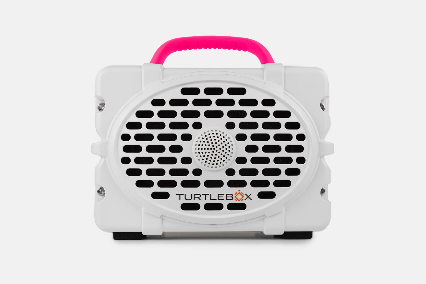 Turtlebox Original speaker in white with hot pink handle no-gallery