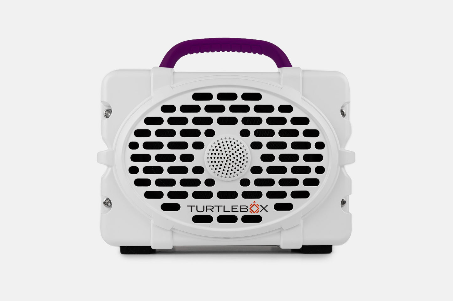 Turtlebox Original speaker in white with purple handle no-gallery